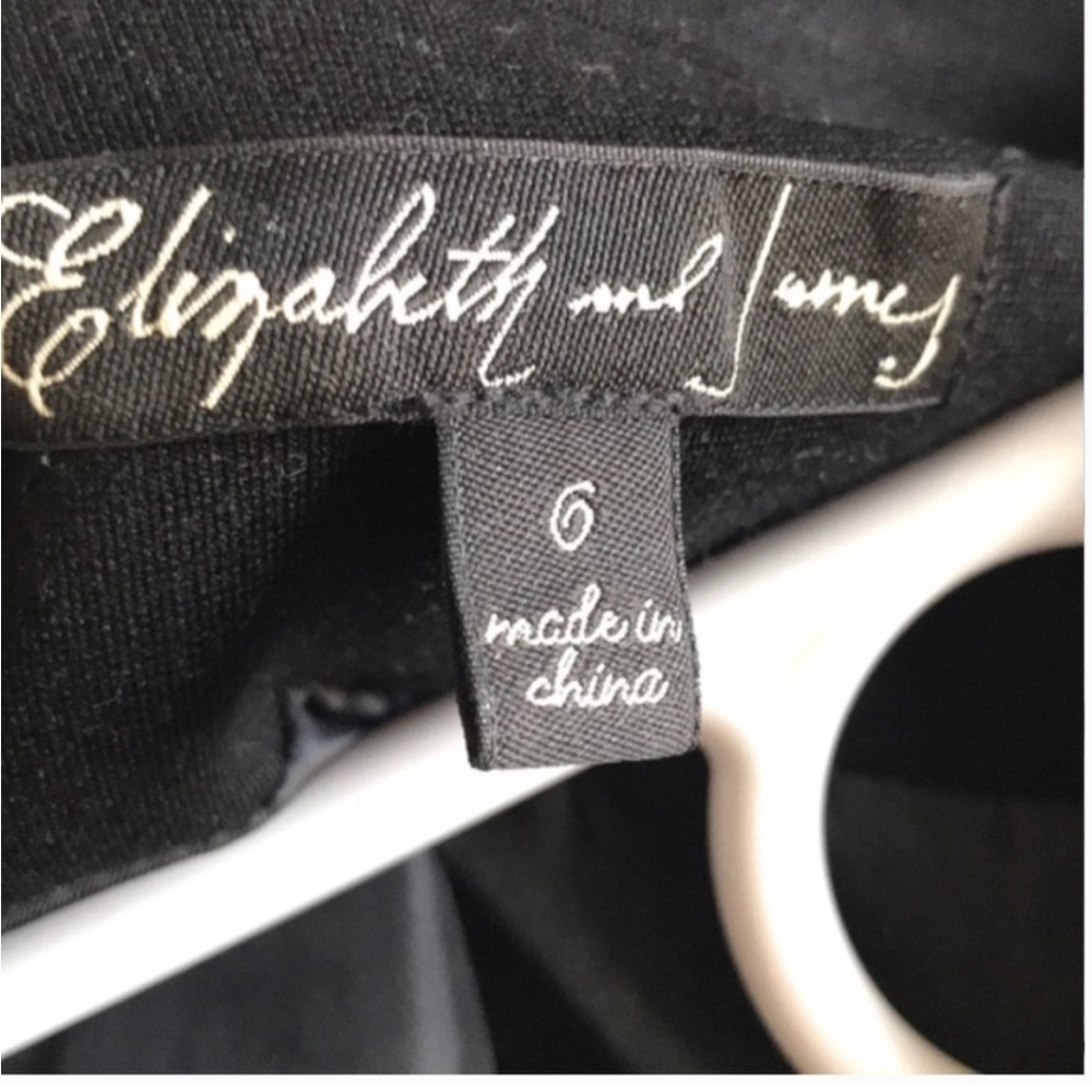 Elizabeth and James Black Blazer with Feather Cuffs - Picture 3 of 4